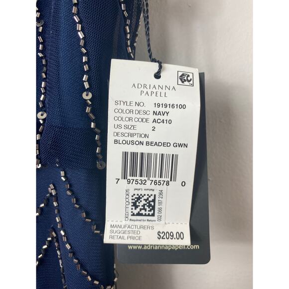 NWT ADRIANNA PAPELL DRESS GOWN 2 MOTHER OF THE BRIDE BRIDESMAID FORMAL EVENING - Picture 7 of 16